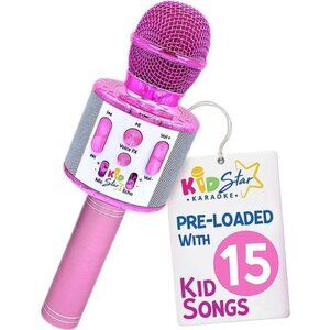 Kids Star Karaoke, Kids Microphone, Bluetooth + 15 Pre-Loaded Nursery Rhymes